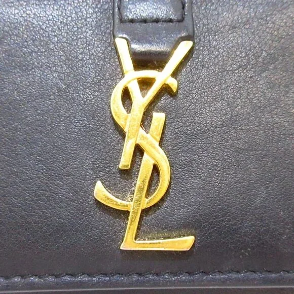 SAINT LAURENT PARIS - Black Gold Leather Key Case 151-072625 - Picture 7 of 11